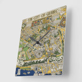 Kaart van de stad Quebec Vierkante Klok (Hoek)