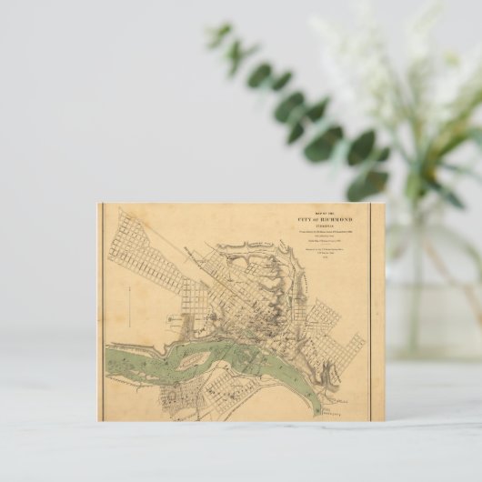 Kaart van de stad Richmond, Virginia (1858-1864) (Staand voorkant)