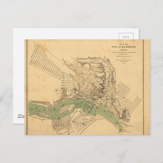 Kaart van de stad Richmond, Virginia (1858-1864) (Voorkant / Achterkant)