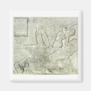 Kaart van de stad Rome, gegraveerd door de kunsten Magneet