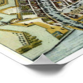  kaart van de stad Rotterdam Poster (Hoek)