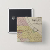 Kaart van de stad St. Cloud, Minnesota Vierkante Button 5,1 Cm (Voorkant /achterkant)
