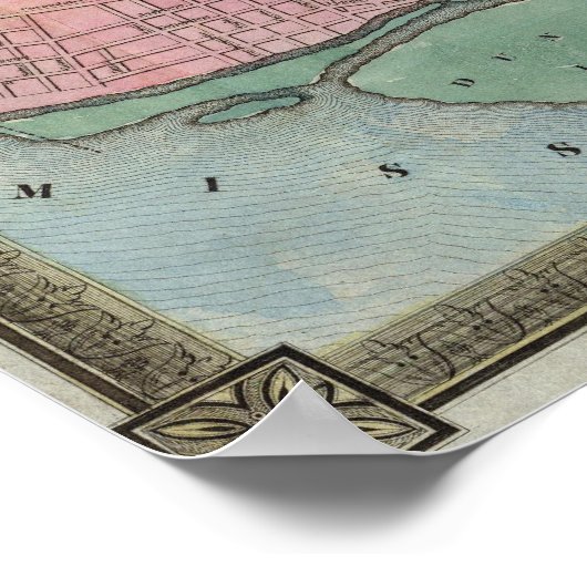 Kaart van de stad St. Louis Poster (Hoek)