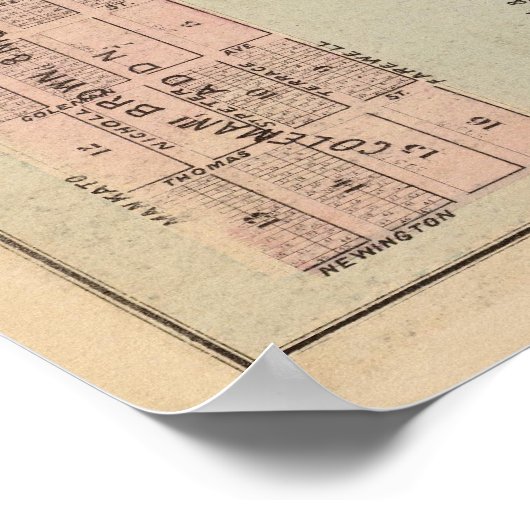 Kaart van de stad St. Peter, Minnesota Poster (Hoek)