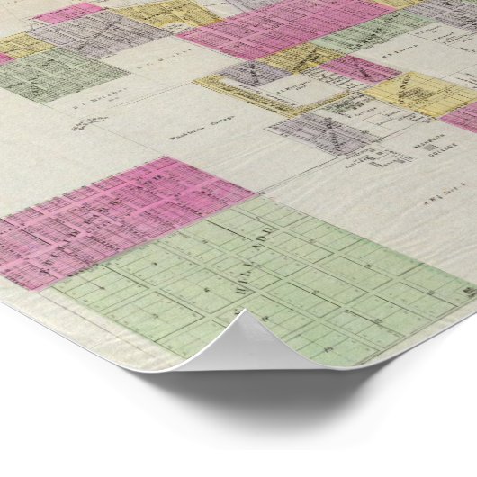 Kaart van de stad Topeka Poster (Hoek)