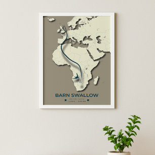 Kaart van de stalslikmigratie - Minimalistische Vi Poster