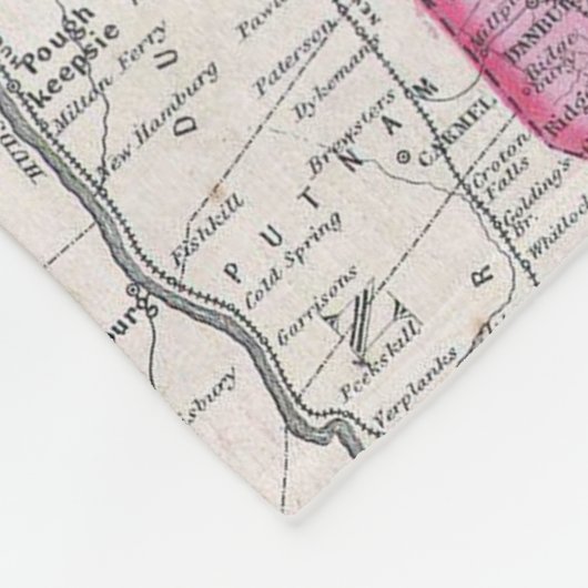  kaart van de staten van New England (1864) Fleece Deken (Hoek)