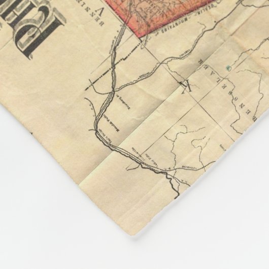  kaart van de staten van New England (1900) Fleece Deken (Hoek)