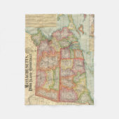  kaart van de staten van New England (1900) Fleece Deken (Voorkant)