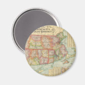 kaart van de staten van New England (1900) Magneet (Voorkant / Achterkant)