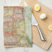  kaart van de staten van New England (1900) Theedoek (Quarter Fold)