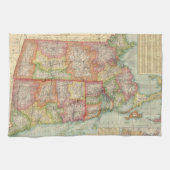  kaart van de staten van New England (1900) Theedoek (Horizontaal)