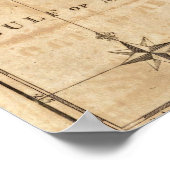 Kaart van de staten Virginia en North Carolina Poster (Hoek)