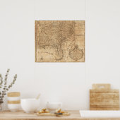 Kaart van de staten Virginia en North Carolina Poster (Keuken)