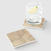 Kaart van de staten Virginia en North Carolina Stenen Onderzetter (Zijkant)