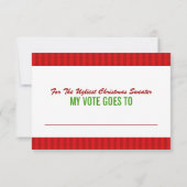 Kaart van de stembiljetten voor de lelijke kerstke (Achterkant)