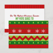 Kaart van de stembiljetten voor de lelijke kerstke (Voorkant / Achterkant)