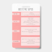 Kaart van de sternale sepsis Reference Nurse Badge (Achterkant)