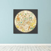 Kaart van de sterren van het noordelijk luchtruim  canvas afdruk (Insitu (Houten vloer))