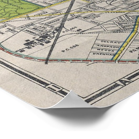 kaart van de storingsindicator (1912) poster (Hoek)