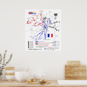 Kaart van de strategische bewegingen in de waterlo poster (Keuken)