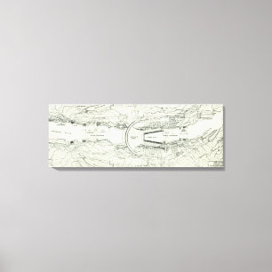 kaart van de stuwdam van Hoover (1930) Canvas Afdruk
