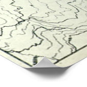 kaart van de stuwdam van Hoover (1930) Poster (Hoek)