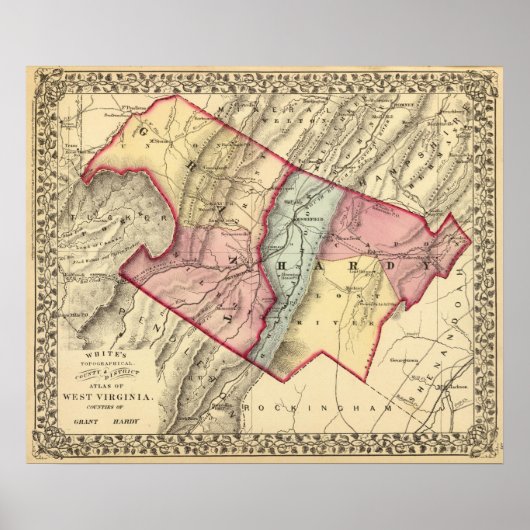 Kaart van de subsidie, provincie Hardy Poster (Voorkant)