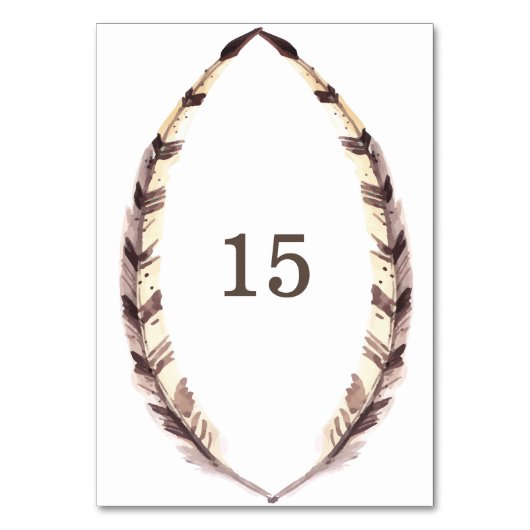 Kaart van de tabel met de veervormige rand (Voorkant)