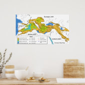 Kaart van de tektonische Borden in de Middellandse Poster (Keuken)