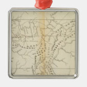 Kaart van de Tennessee Metalen Ornament (Voorkant)