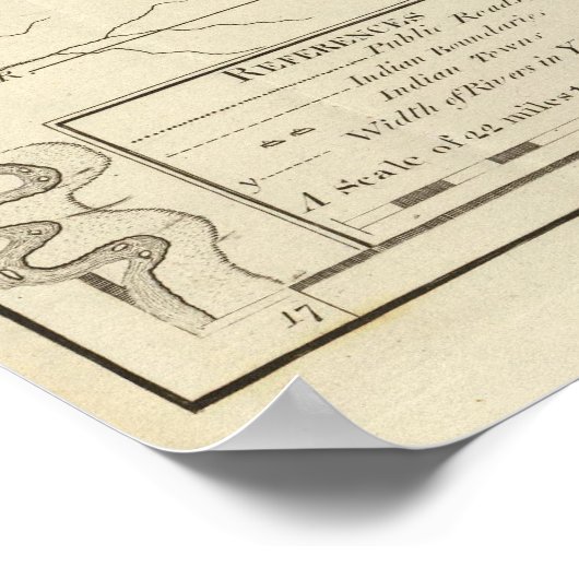 Kaart van de Tennessee Poster (Hoek)