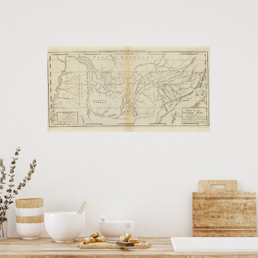 Kaart van de Tennessee Poster (Keuken)