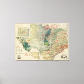  kaart van de Texas Oil and Gas Fields (1920) Canvas Afdruk (Voorkant)