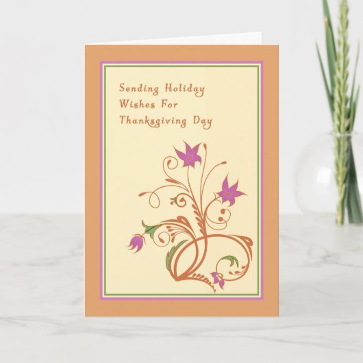 Kaart van de Thanksgiving met een Floral Ontwerp (Voorkant)