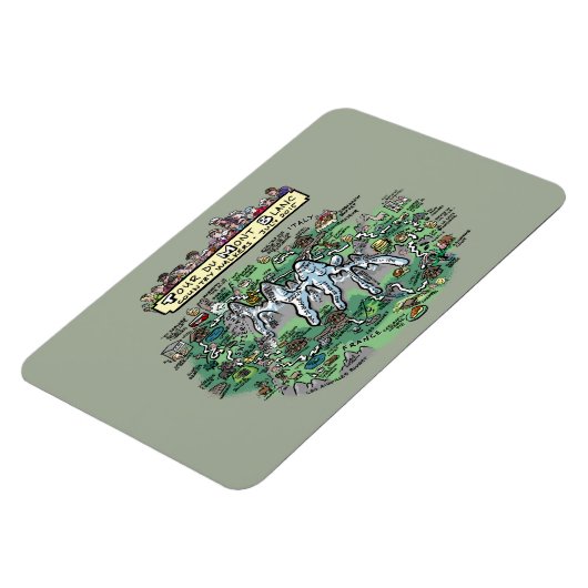 Kaart van de Tour du Mont Blanc - cartoon 4x6 Magneet (Linkerzijde)