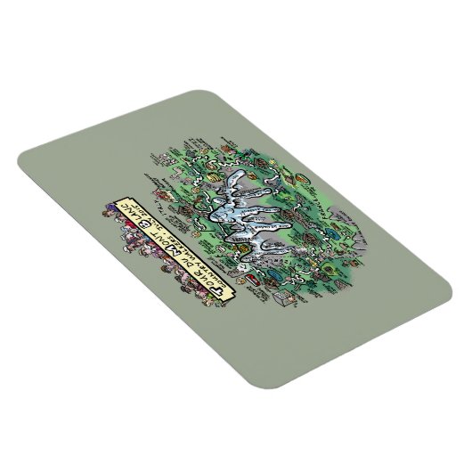 Kaart van de Tour du Mont Blanc - cartoon 4x6 Magneet (Rechterzijde)