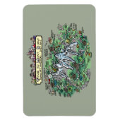 Kaart van de Tour du Mont Blanc - cartoon 4x6 Magneet (Verticaal)