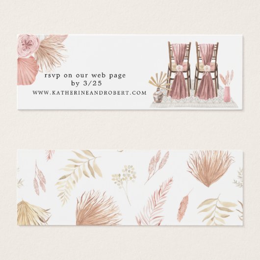 kaart van de tropische bruine bruiloft Website (Voorkant /achterkant)