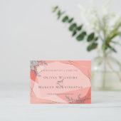 Kaart van de trouwwebsite | Coral Floral Gold Lijs (Staand voorkant)
