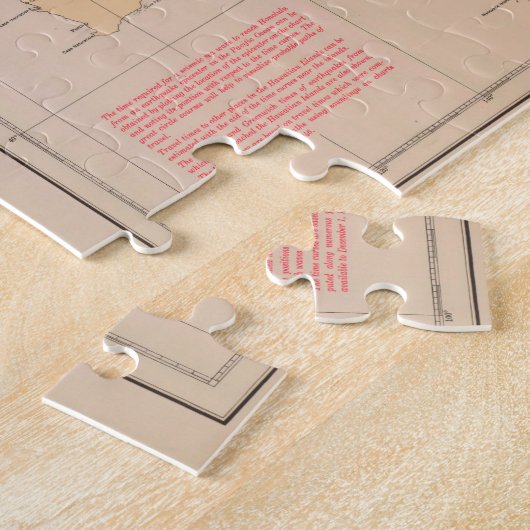  kaart van de tsunami van Hawaï (1947) Legpuzzel (Zijkant)