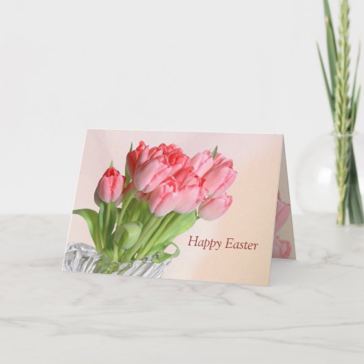 Kaart van de Tulpen van Pasen de roze (Voorkant)