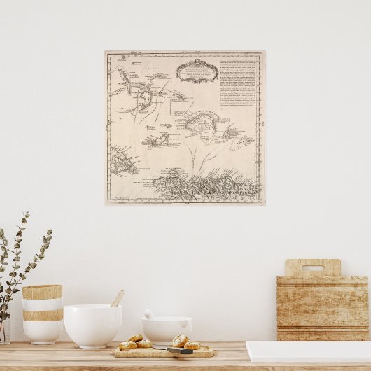  kaart van de Turken en Caïro (1782) Poster (Keuken)