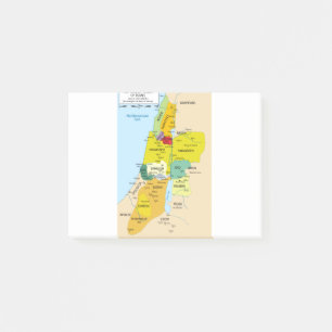 Kaart van de twaalf stammen van Israël van 1200 t Post-it® Notes