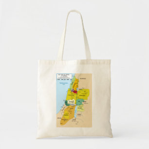 Kaart van de twaalf stammen van Israël van 1200 t Tote Bag