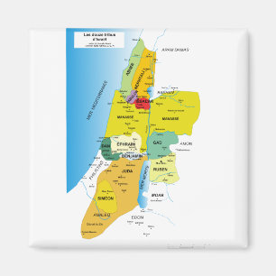 Kaart van de twaalf stammen van Israël van 1200 to Magneet