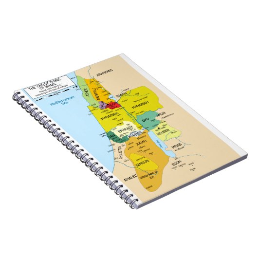 Kaart van de twaalf stammen van Israël van 1200 to Notitieboek (Rechterzijde)