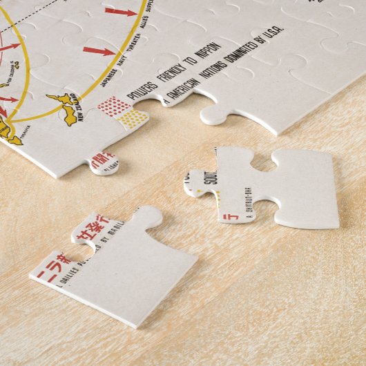  kaart van de Tweede Wereldoorlog Legpuzzel (Zijkant)