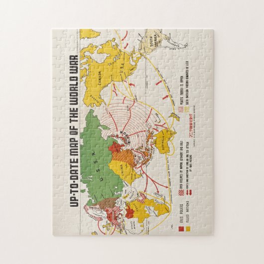  kaart van de Tweede Wereldoorlog Legpuzzel (Verticaal)