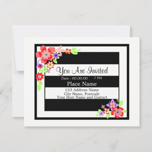 kaart van de Uitnodiging "Prachtige Floral Design" (Voorkant)